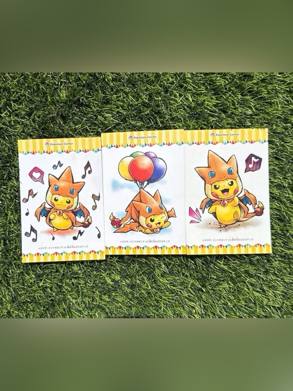 Set of 3x Pikachu Mega Tokyo 2016 released Xy Postcard charizard poncho Wearing
